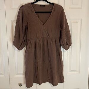 Madewell Brown V-Neck Dress